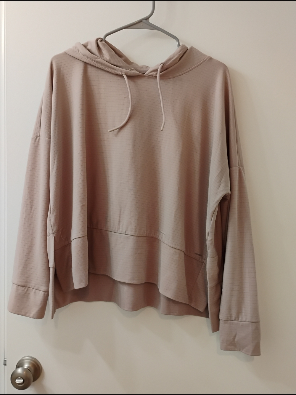 Mondetta Beige Ribbed Hooded Pullover